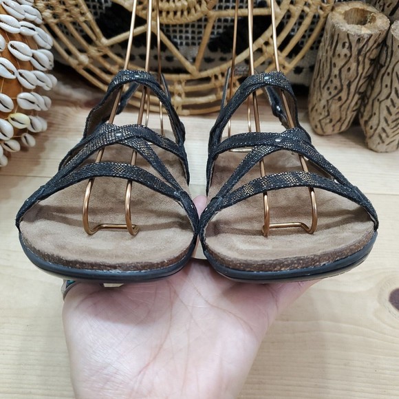 Dansko Jovie Slingback Coffee Swirl Sandals Snake Cork Sole Leather Women 8.5-9 - Picture 4 of 13